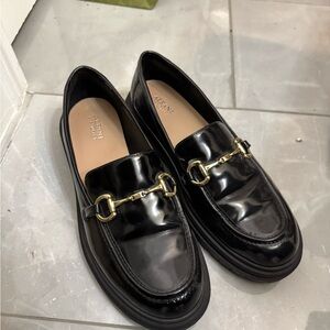 Alfani Women's Black Loafers with Gold Accent